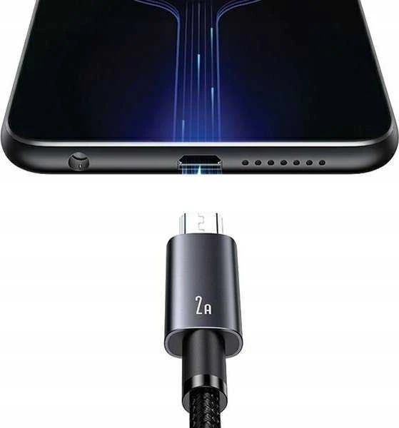 USAMS Kabelis USB į Micro-USB 2A 1.2m Greito įkrovimo plienas/tamsus SJ668USB01 (US-SJ668)