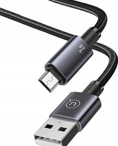 USAMS Kabelis USB į Micro-USB 2A 1.2m Greito įkrovimo plienas/tamsus SJ668USB01 (US-SJ668)