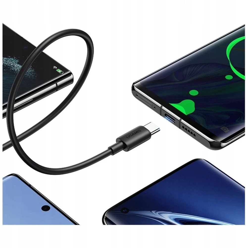 Kabelis USAMS YD Series SJ708 18W 3A USB-A į USB-C 1m baltos spalvos