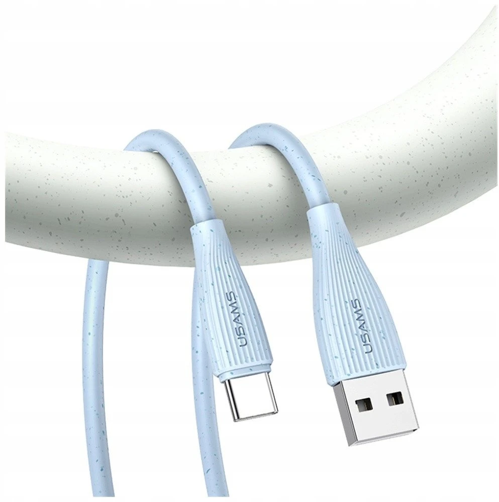 Kabelis USAMS Žalias Series SJ714 18W 3A USB-A į USB-C 1m baltos spalvos