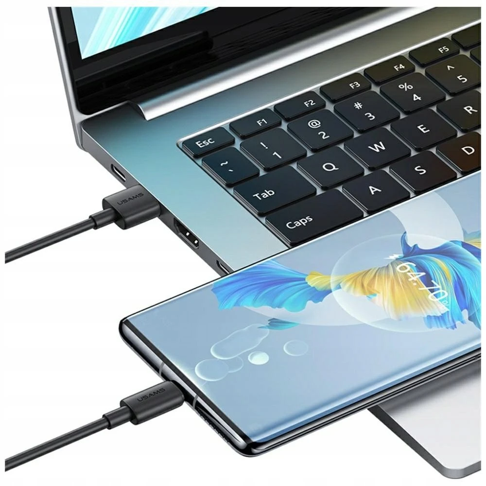 Kabelis USAMS YD Series SJ708 18W 3A USB-A į USB-C 1m baltos spalvos