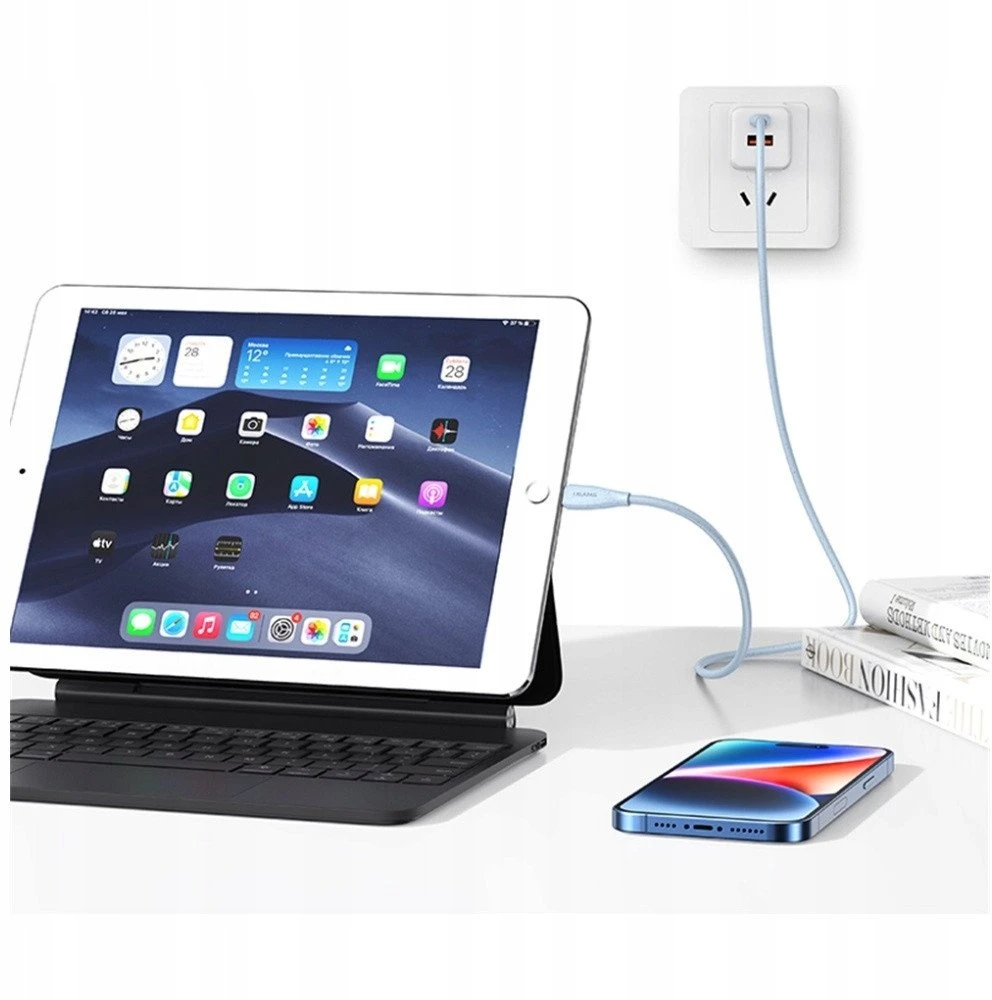 Kabelis USAMS Žalias Series SJ717 30W USB-C į Lightning 1m pink