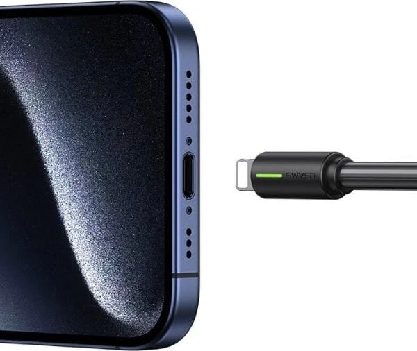 USAMS USB-C/Lightning Kabelis 1m SJ73530W juodos spalvos YU Series SJ735USB01 (US-SJ735)