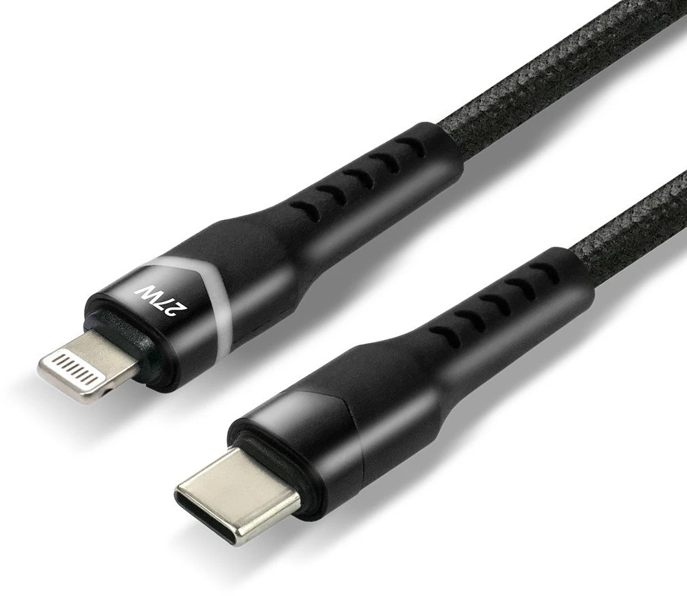 Usams USB-C / Lightning kabelis Apple iPhone LED RGB everActive CBB-1CIR 100cm PD 27W