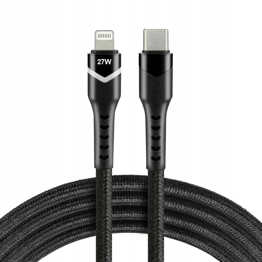 Usams USB-C / Lightning kabelis Apple iPhone LED RGB everActive CBB-1CIR 100cm PD 27W