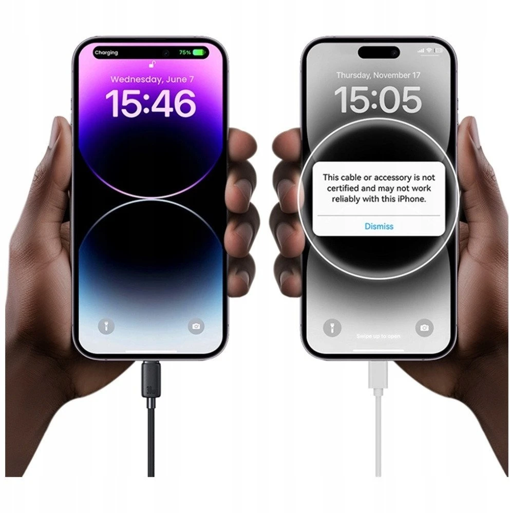 Kabelis USAMS KY Series US-SJ692 30W USB-C į Lightning 1m baltas