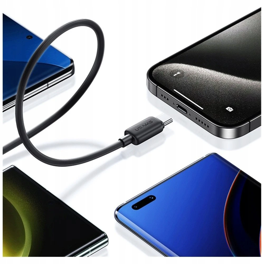 Kabelis USAMS KY Series US-SJ691 60W USB-C į USB-C 1m baltos spalvos
