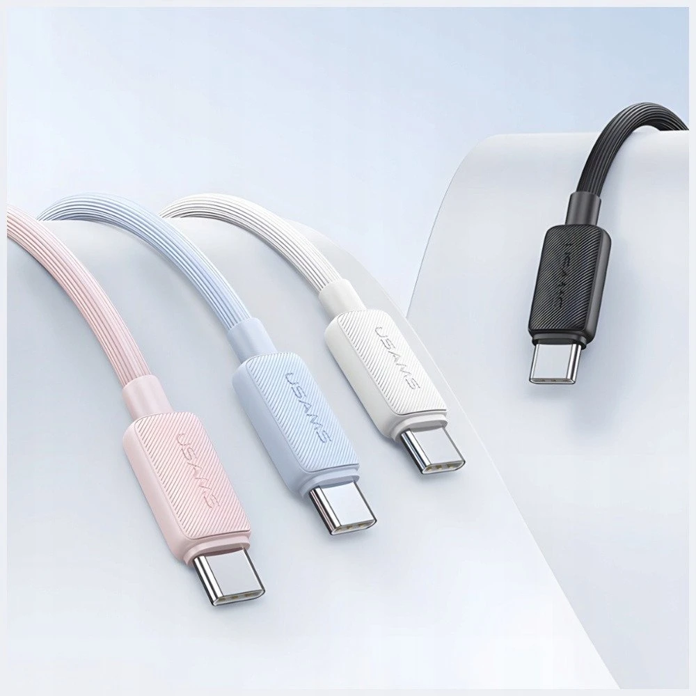 Kabelis USAMS KY Series US-SJ691 60W USB-C į USB-C 1m baltos spalvos