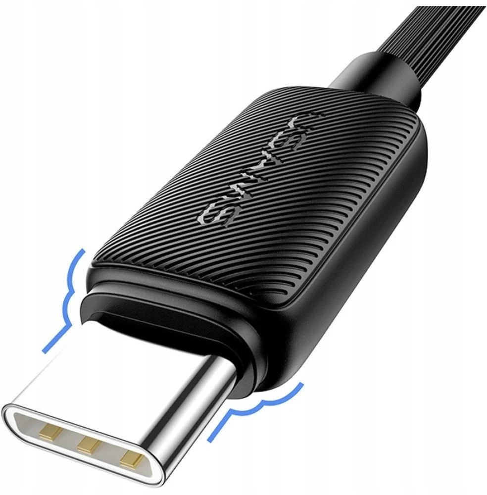 Kabelis USAMS KY Series US-SJ691 60W USB-C į USB-C 1m juodos spalvos