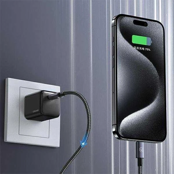 USAMS Kabelis USB-C į USB-C 60W 1.2m greito įkrovimo plienas/tamsus SJ661USB01 (US-SJ661)