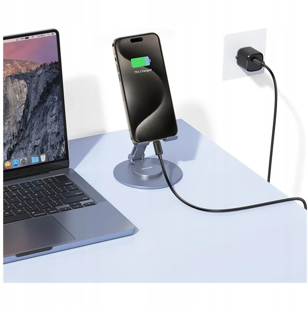 Kabelis USAMS KY Series US-SJ696 60W USB-C to USB-C 2m baltos spalvos