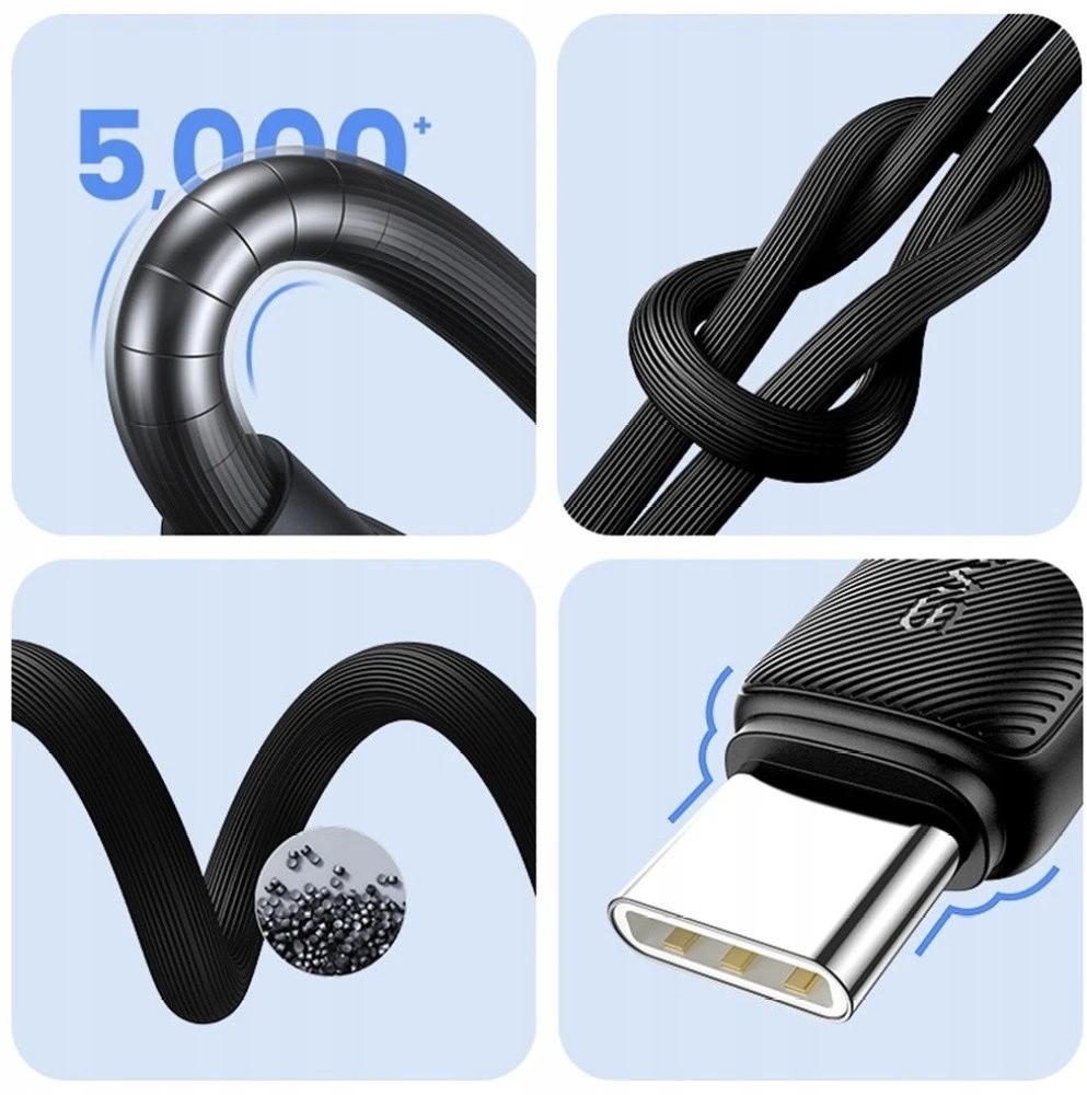 Kabelis USAMS KY Series US-SJ696 60W USB-C to USB-C 2m baltos spalvos