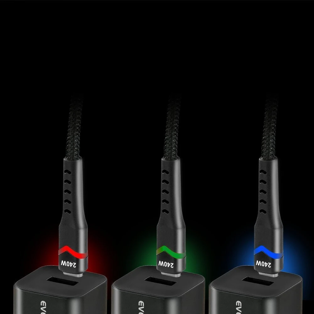 USB-C / USB-C LED RGB KABELIS „everActive CBB-2PDRS“ 200 cm 48 V 5 A 240 W