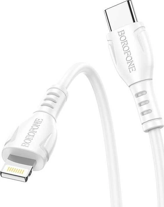 Borofone kabelis BX51 Triumph – Type C į Lightning – 2,4A 1 metras baltos spalvos