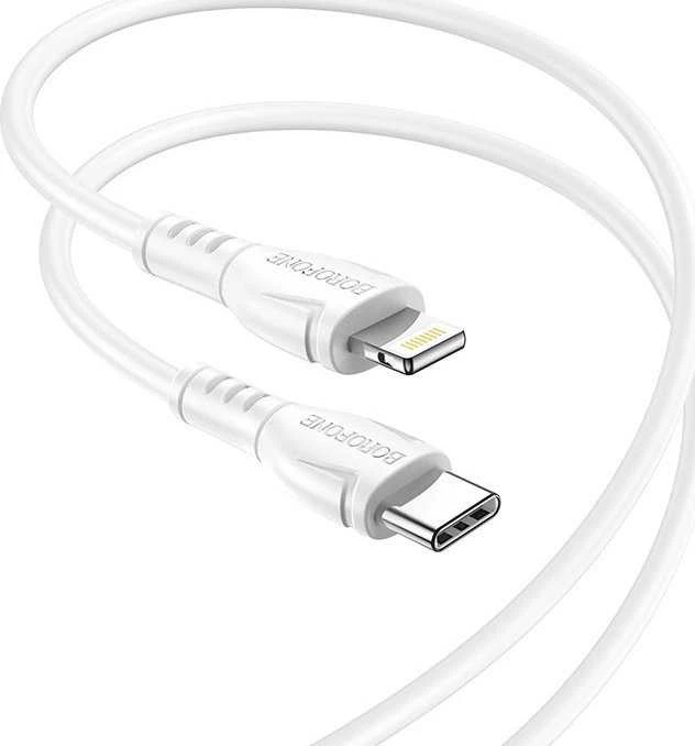 Borofone kabelis BX51 Triumph – Type C į Lightning – 2,4A 1 metras baltos spalvos