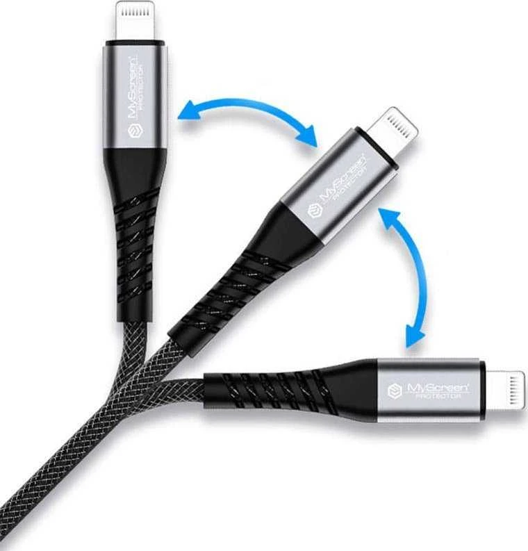 „MyScreen MSP Kevlar“ USB-C į „Lightning“ laidas 1,2 m