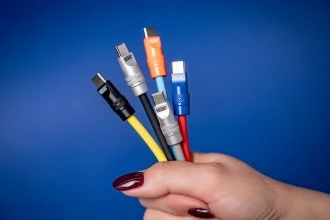 USB-C Kabelis - Newell USB-C 100W 2m Silikoninė Spiralė Geltona-Juoda