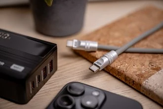 USB-C Laidas - Newell USB-C 100W 2m Silikoninis Pilkas