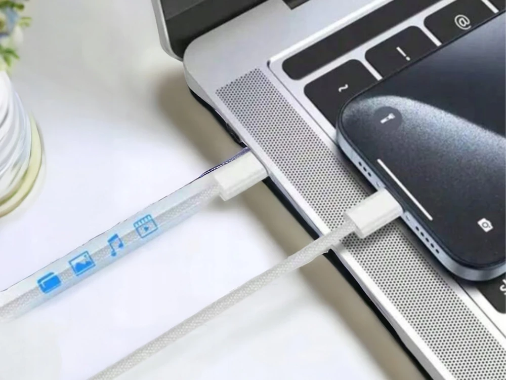 VEGA CABLE A2795 BRAIDED CABLE USB-C TO USB-C 60W 1M Baltas BULK