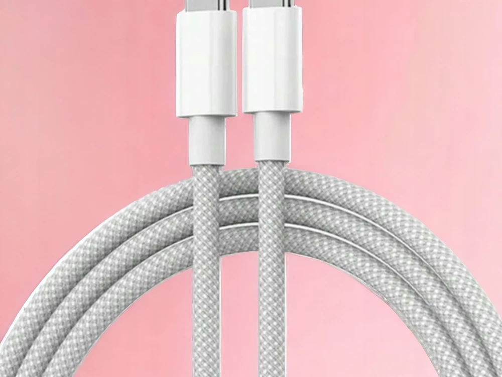 VEGA CABLE A2795 BRAIDED CABLE USB-C TO USB-C 60W 1M Baltas BULK