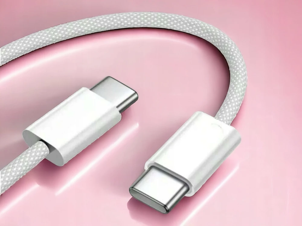 VEGA CABLE A2795 BRAIDED CABLE USB-C TO USB-C 60W 1M Baltas BULK