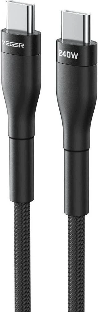 Kabelis C tipo į C tipo VEGER PD 5A 240W CC03 1,5 m juodas