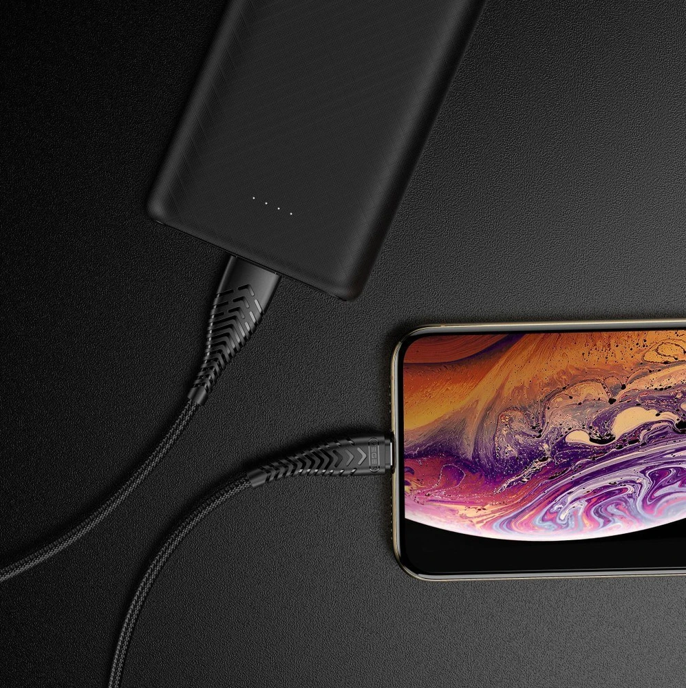 USB A į Lightning kabelis VEGER 2,4A V105 1,2 m juodas