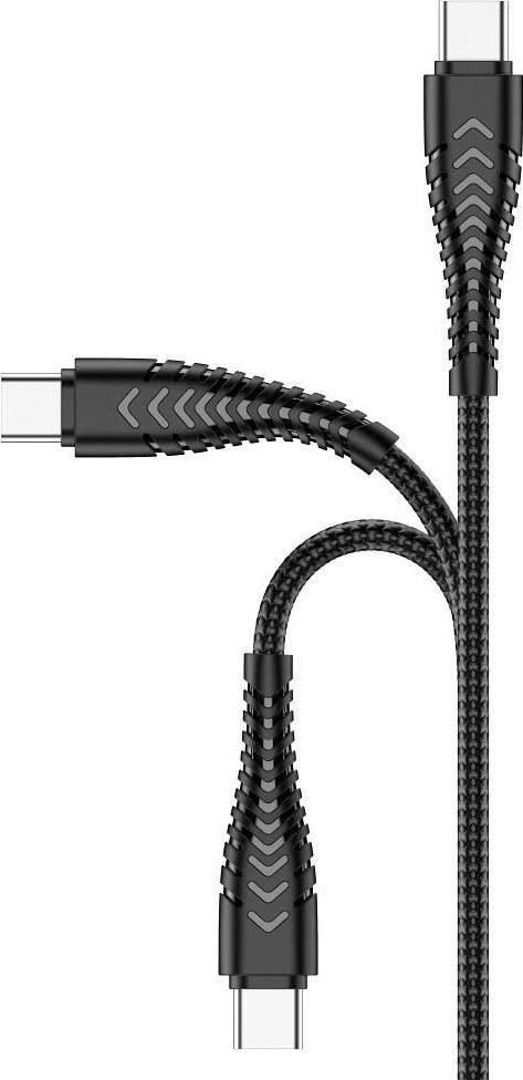 USB A tipo į USB C tipo kabelis VEGER 2,4A V104 1,2 m juodas