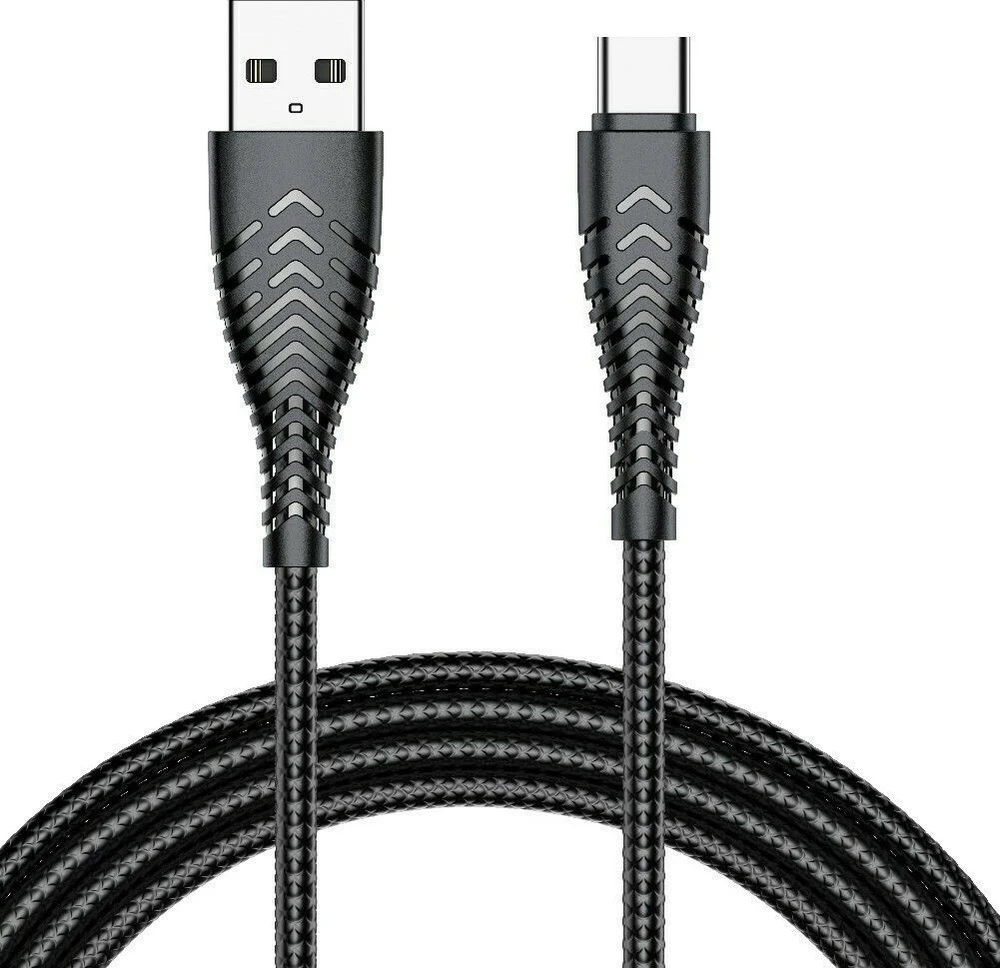 USB A tipo į USB C tipo kabelis VEGER 2,4A V104 1,2 m juodas