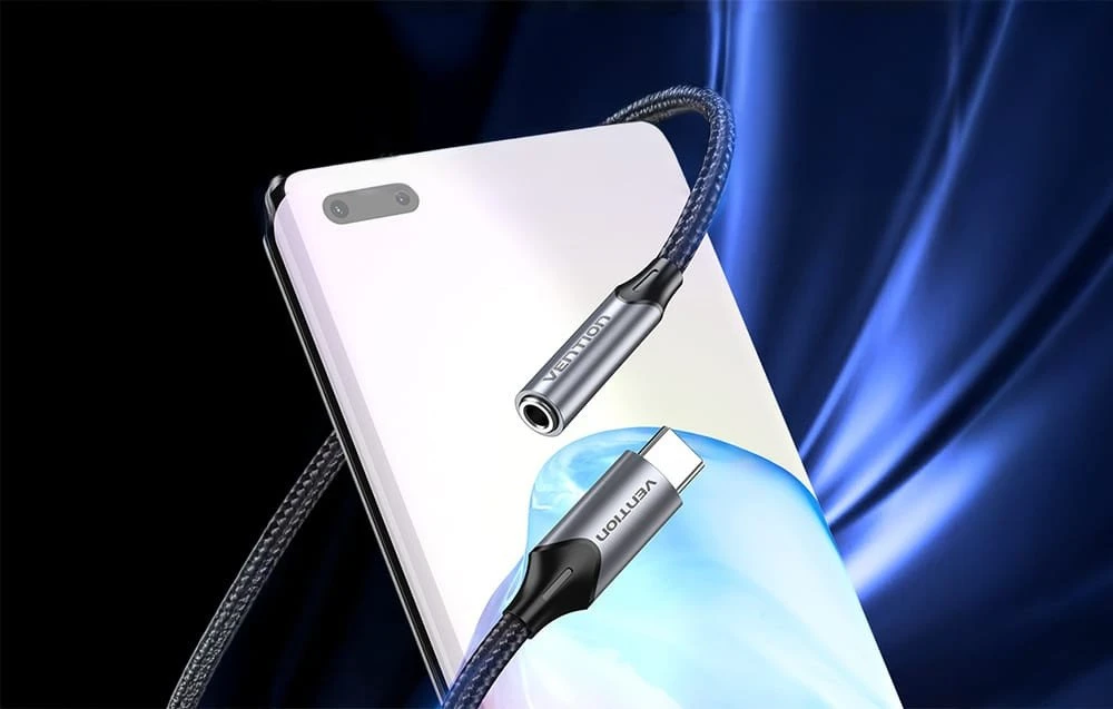 Vention Adapterio ventiliacija BGMHF USB-C M iki 3.5 mm lizdas 1M (pilka)