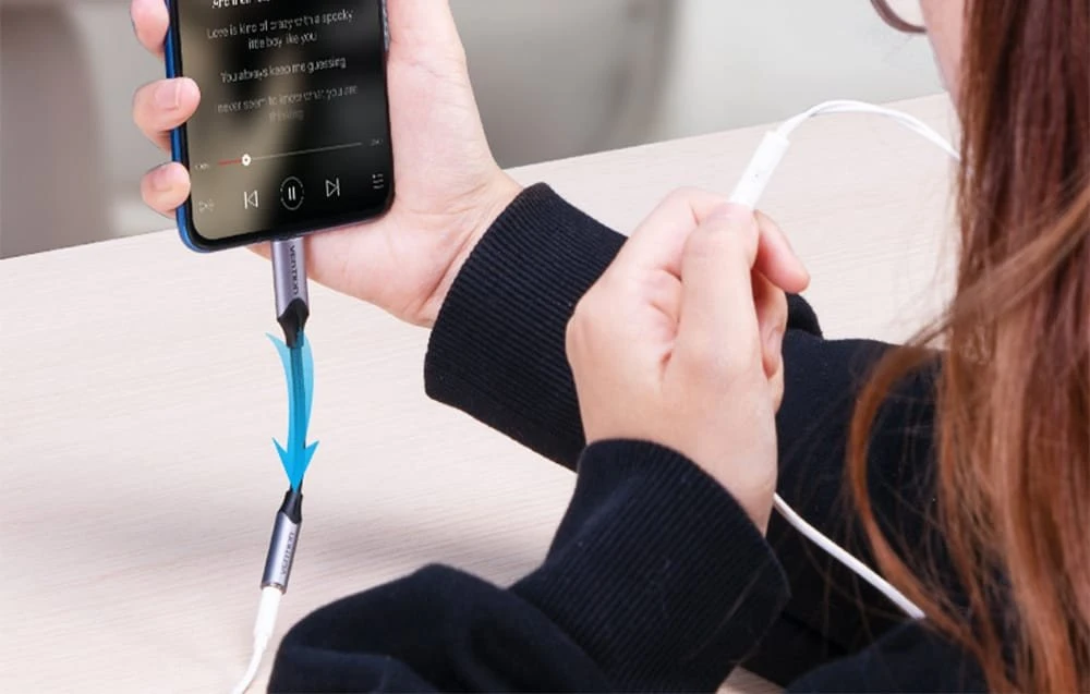 Vention Adapterio ventiliacija BGMHF USB-C M iki 3.5 mm lizdas 1M (pilka)