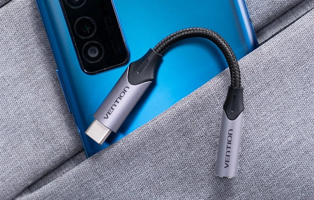 Vention Adapterio ventiliacija BGMHF USB-C M iki 3.5 mm lizdas 1M (pilka)