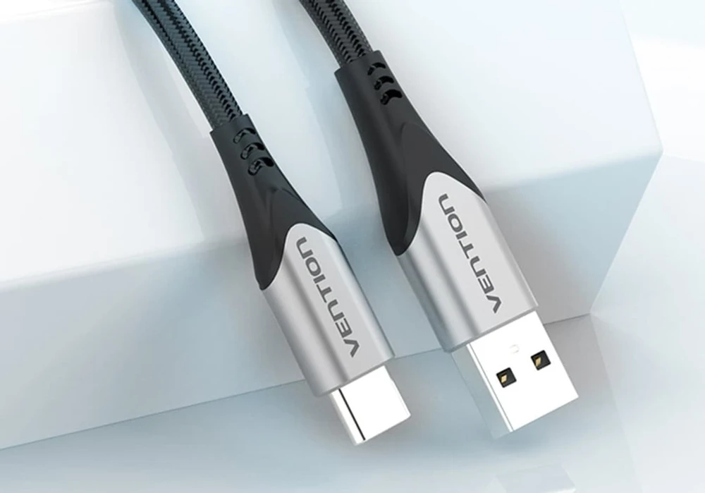Vention USB 2.0 A į USB-C 3A kabelio ventiliacija CODHF 1 m pilka