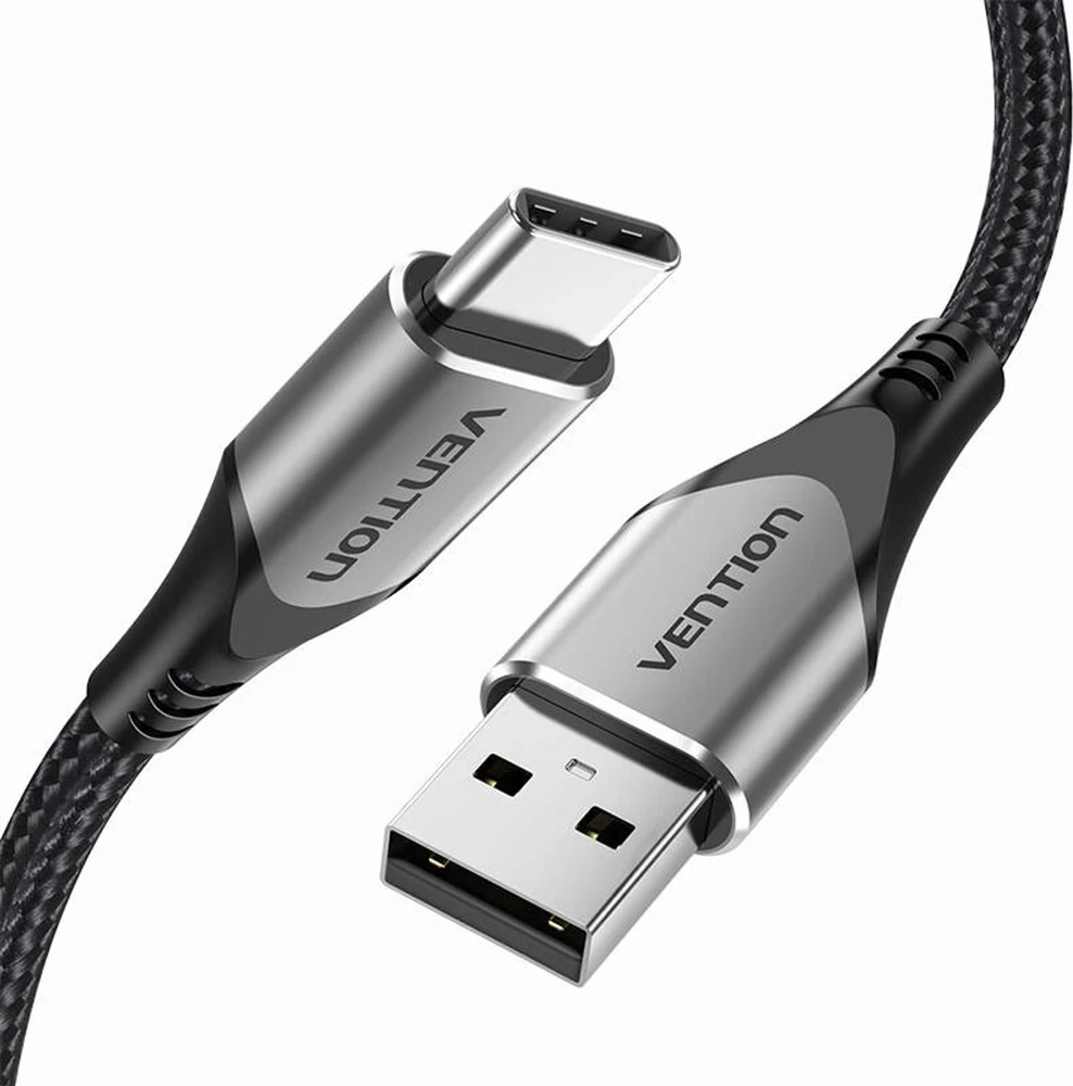 Vention USB 2.0 A į USB-C 3A kabelio ventiliacija CODHF 1 m pilka