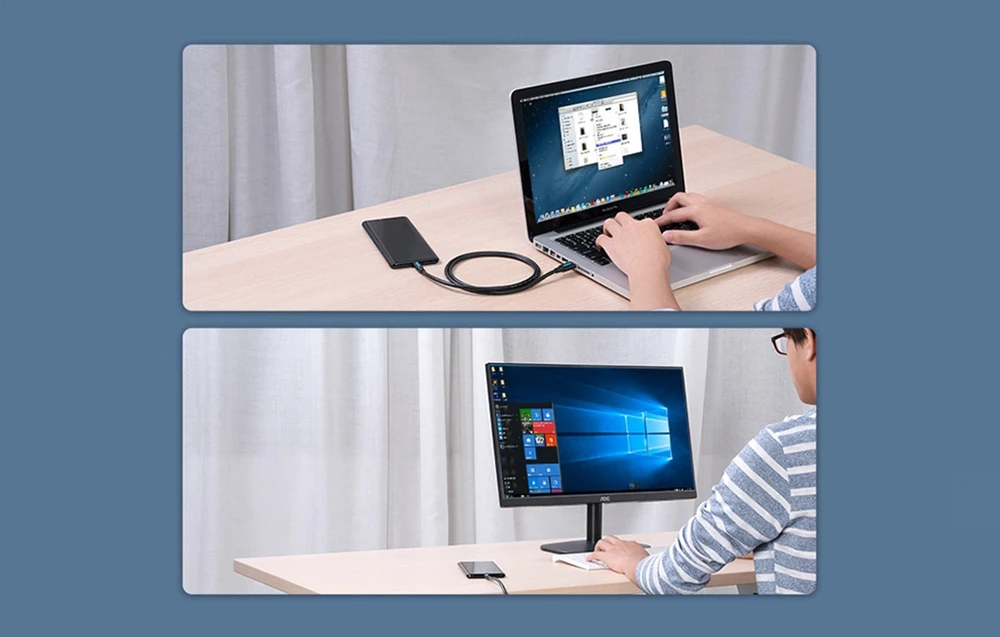 Vention USB 3.0 A į USB-C laido ventiliacija COZBH 2m juodas PVC