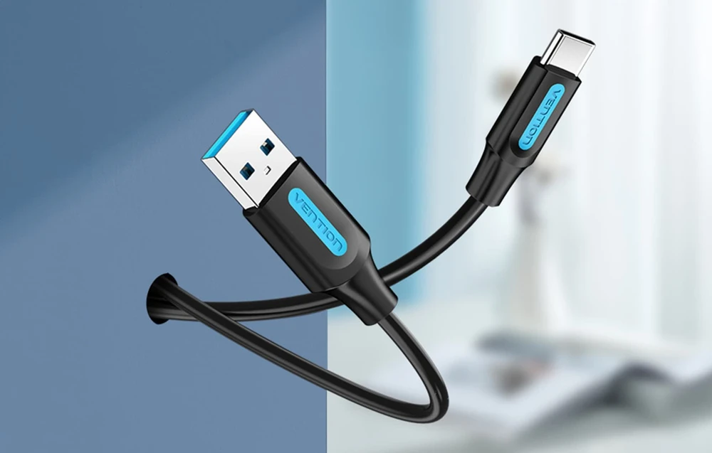 Vention USB 3.0 A į USB-C laido ventiliacija COZBH 2m juodas PVC