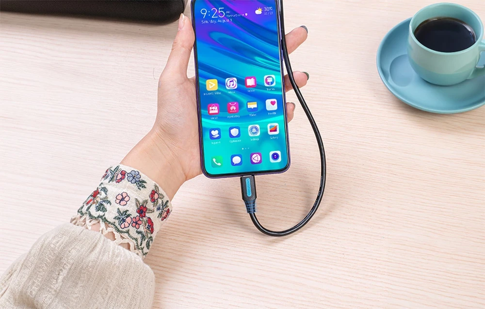 Vention USB 3.0 A į USB-C laido ventiliacija COZBH 2m juodas PVC