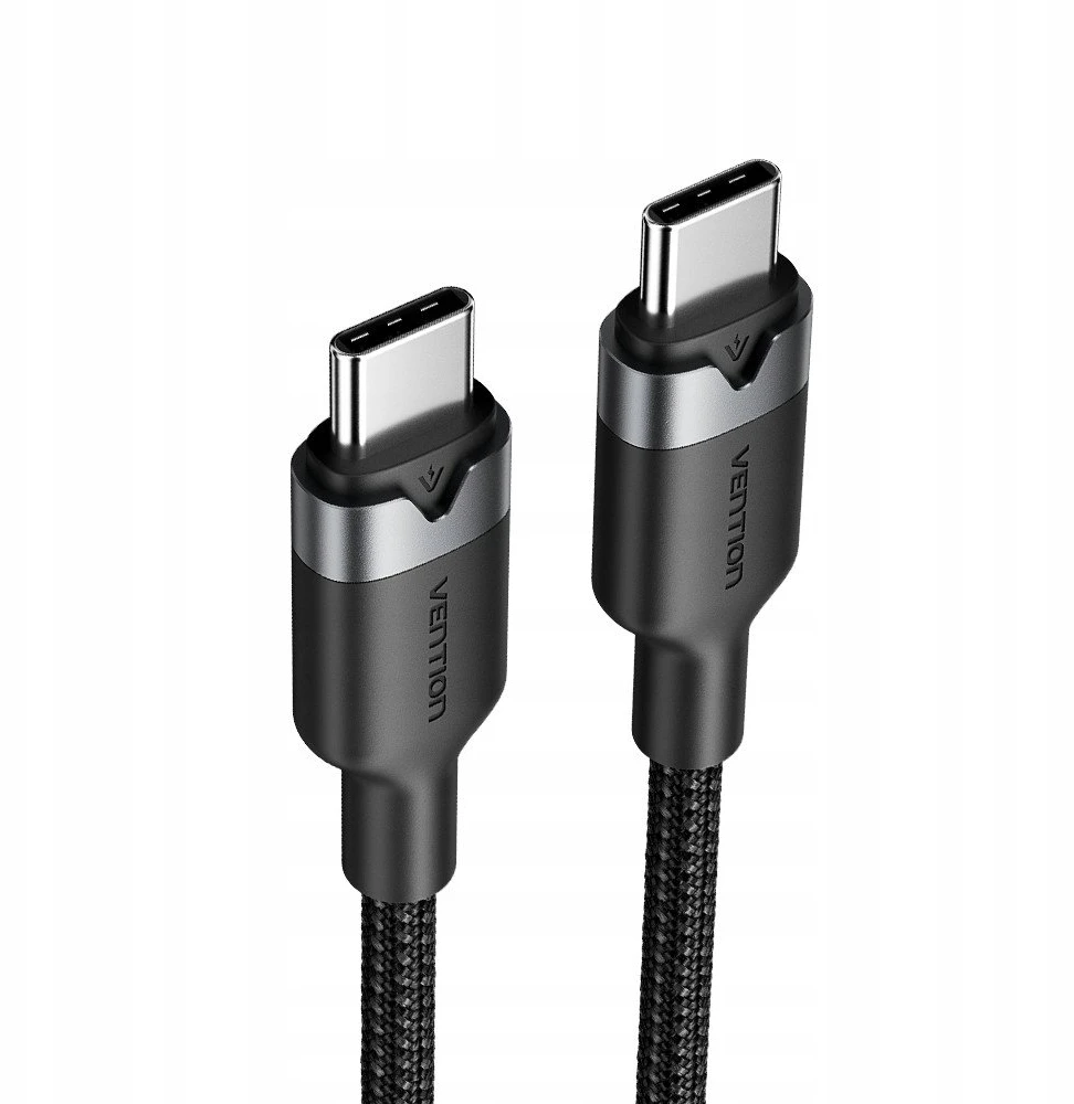 Kabelis USB Vention TRDBF USB-C do USB-C w oplocie 3A 480Mbps 60W PD 1m Juodas
