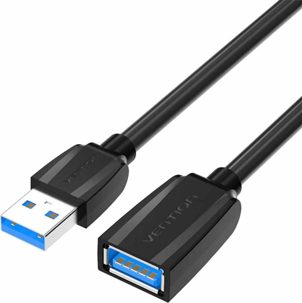 Vention Prailginimo kabelis USB 3.0, išorinis USB į moterišką USB, ventiliacija 1.5 m (juoda)