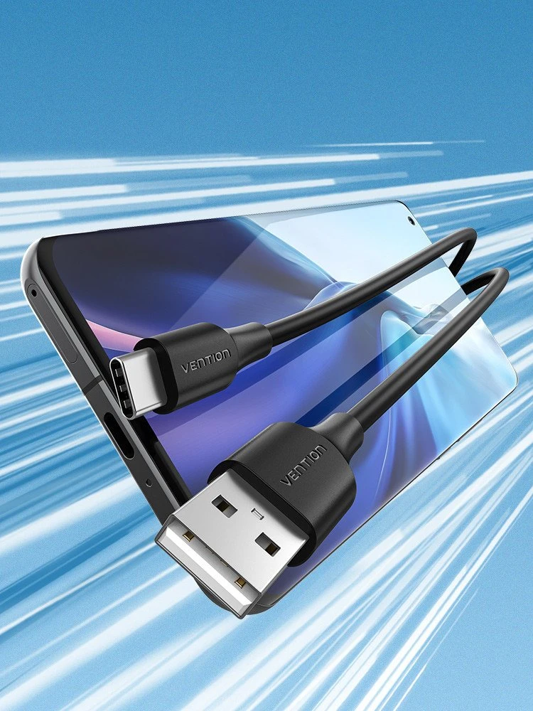 Kabelis USB Vention USB-A - USB-C 1.5 m Juodas (CTHBG)
