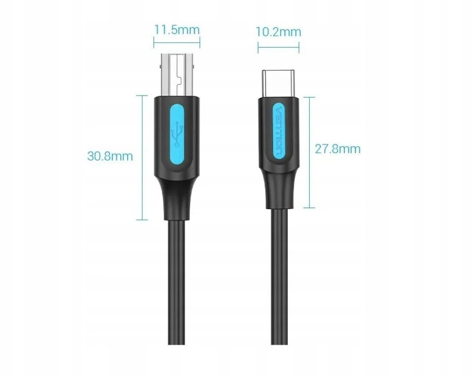 Vention USB 2.0 spausdintuvas cable, male type C to male B, 2 m
