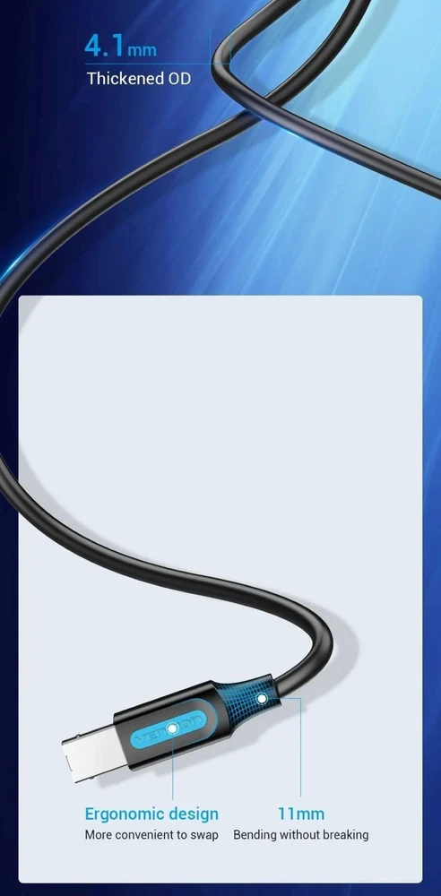 Vention USB 2.0 spausdintuvas cable, male type C to male B, 2 m