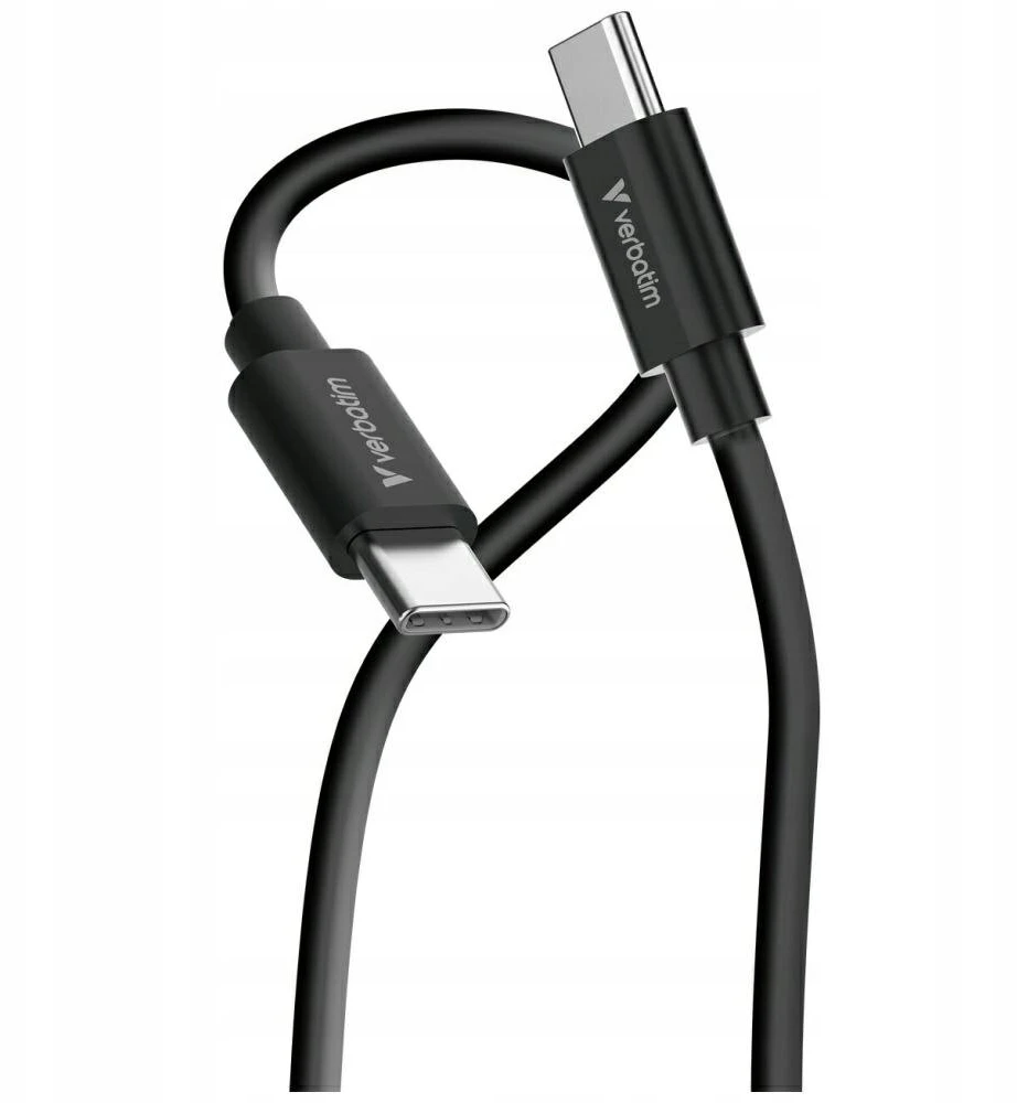 Verbatim Sync & Charge USB-C į C essentials 60W laidas juodos spalvos / baltos spalvos 2 vnt. 32391
