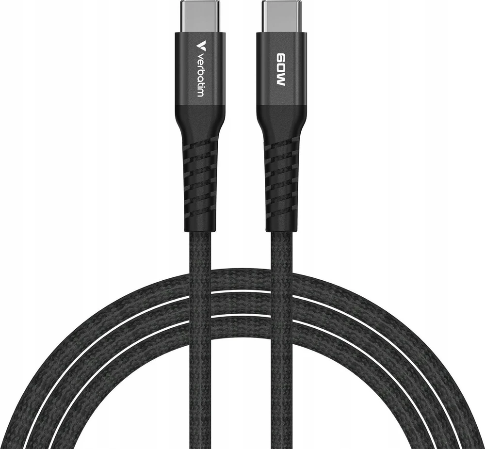 „Verbatim“ magnetinis sinchronizavimo ir įkrovimo laidas USB-C į USB-C, 60 W, 120 cm, Juodas
