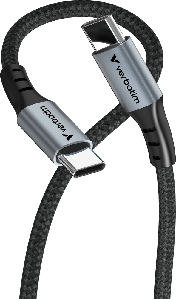 „Verbatim“ sinchronizavimo ir įkrovimo laidas USB-C į USB-C, 60 W, 120 cm, Juodas