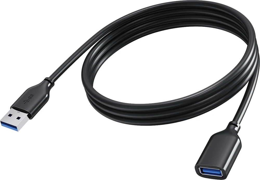 VISION 2 m juodas USB 3.0 prailginimo kabelis