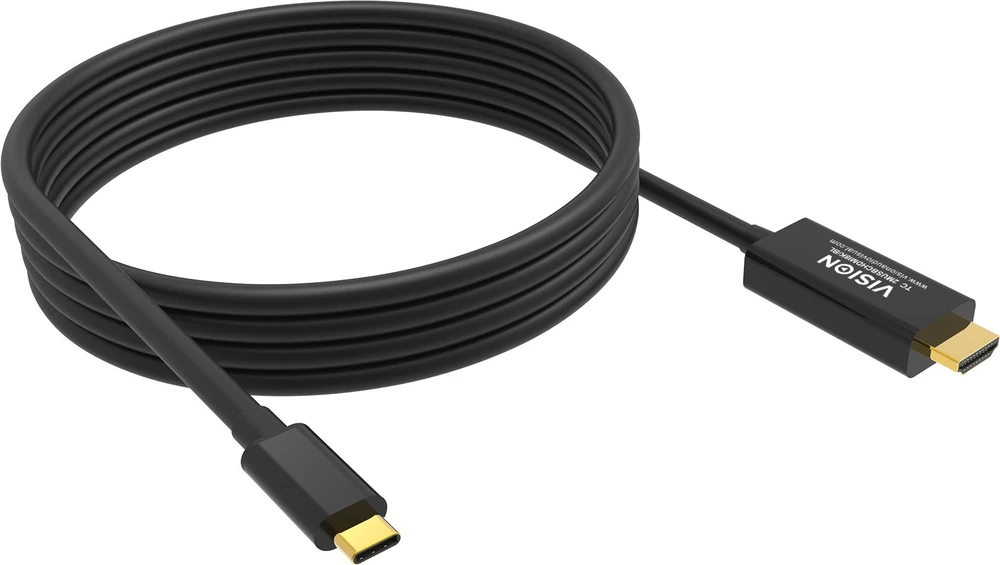 Kabelis USB Vision USB-C - HDMI 2 m Juodas (TC 2MUSBCHDMI8K/BL)