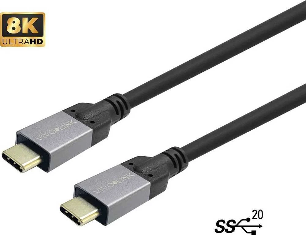 Kabelis USB VivoLink USB-C - USB-C 1 m Juodas (PROUSBCMM1)