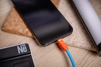 USB-C Įkrovimo Kabelis - Newell USB-C 100W Greito Įkrovimo Kabelis, 2m, Silikonas, Mėlyna-Oranžinė