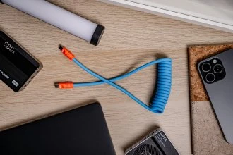 USB-C Įkrovimo Kabelis - Newell USB-C 100W Greito Įkrovimo Kabelis, 2m, Silikonas, Mėlyna-Oranžinė